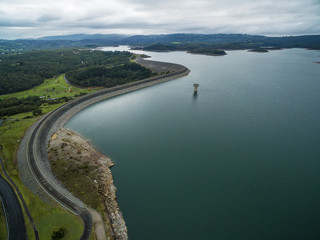 Wall Mural - Aerial view of Cardinia Reservoir Lake and rural surroundings