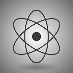 Aufkleber - atom icon on a gray background vector illustration.