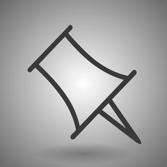 Aufkleber - Pushpin line icon for web, mobile and infographics. Vector dark grey icon isolated on light grey background.