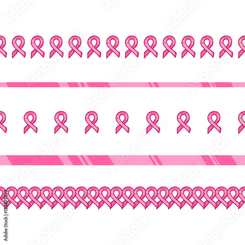 Pink ribbon, international symbol of breast cancer awareness. Vector