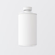 Closeup One Blank White Matte Color Metal Jar Isolated Empty Background.Clean Cup Container Mockup Ready Use Corporate Design Message.Modern Style Drinks Food Storage.Square. 3d rendering.