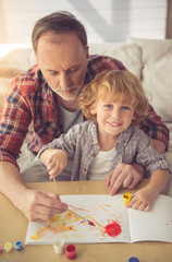 Wall Mural - Grandpa and grandson