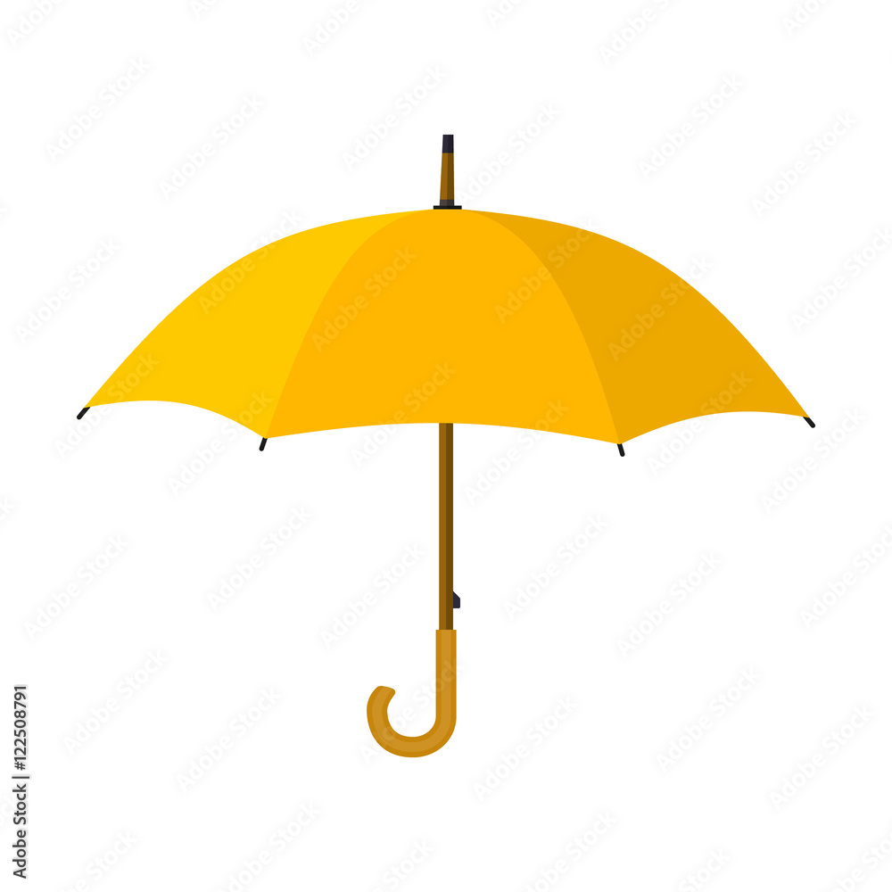 Yellow umbrella icon. - obrazy, fototapety, plakaty 