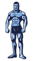 Wall Mural - man with muscle bodybuilder body