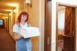 chambermaid woman at hotel service