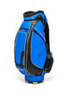 Blue golf bag on white background