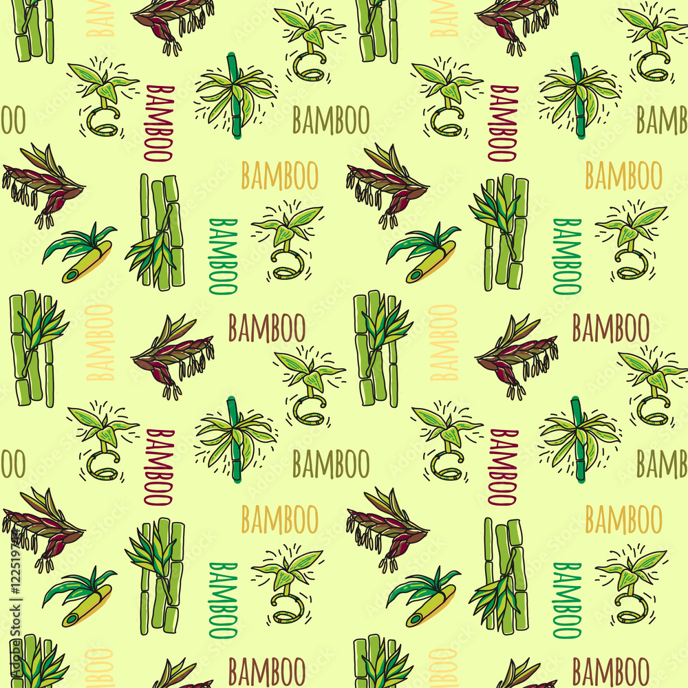Bamboo. Seamless pattern for print on fabric, textiles, packaging ...