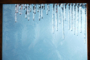 window of ice and frost 