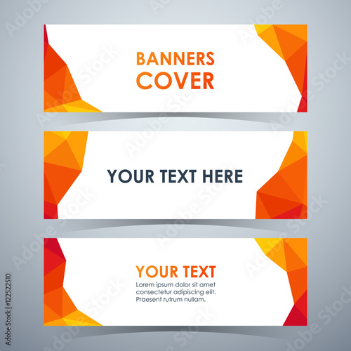 Low poly banners  design. cover for text. Vector illustration