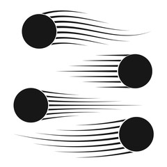 Poster - Flying balls set with speed lines. Motion effects collection for your design. Vector template