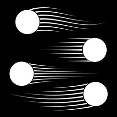 Poster - Flying balls set with speed lines. Motion effects collection for your design. Vector template