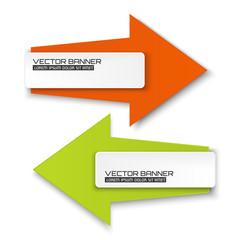 Poster - Arrow banners. Glass with colorful signs. Infographic template. Vector illustration