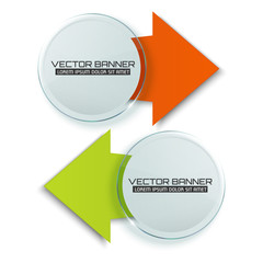 Poster - Arrow banners. Glass circle with colorful signs. Infographic template. Vector