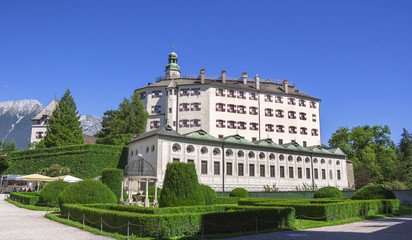 Wall Mural - Ambras Castle and the green garden in Innsbruck ,capital of Tirol, Austria