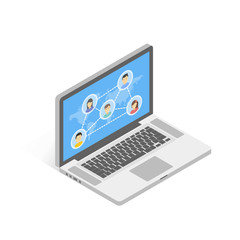 Poster - Social media concept for web and infographic. Isometric style, vector illustration