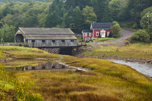 One Of Two Covered Bridges In St. Martins, New Brunswick. The Structure, Called Hardscrabble No.2, Spans The Irish River And Was Built In 1946.