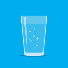 Glass Of Fresh Water Flat Icon