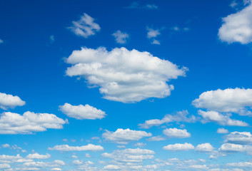 Poster - white fluffy clouds in the blue sky