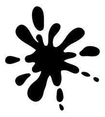 Sticker - ink blob, blot, splash silhouette vector symbol icon design.