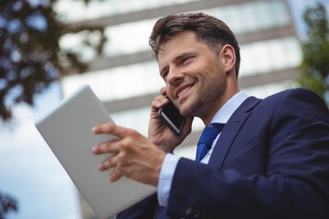 Poster - Businessman talking on mobile phone