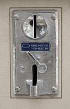 Old Metal Coin Slot Panel From A Coin Operated Machine