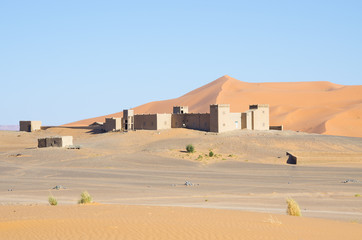 Wall Mural - Sahara with fort in Morocco