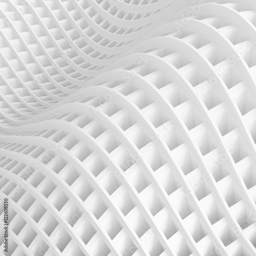 Naklejka dekoracyjna Trójwymiarowa biała fala cyfrowa