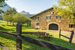 traditional basque homestead at biscay countryside