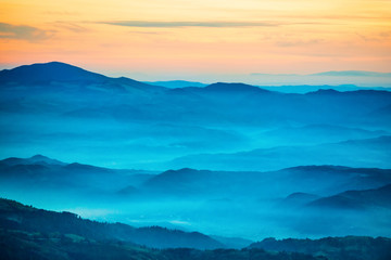 Wall Mural - sunset in the mountains