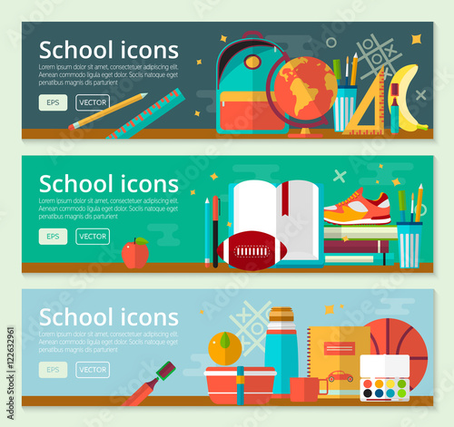 Fotografie, Obraz Vector Back To School Banner concept design