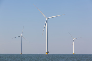 Windturbines  in the water producing alternative energy