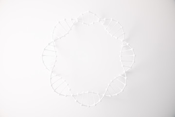 Fototapete - White DNA circle