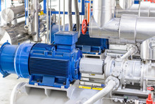 Industrial Compressor Refrigeration At Manufacturing Factory