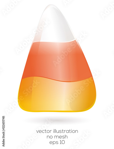 Fotografie, Obraz Realistic halloween candy corn isolated on white background