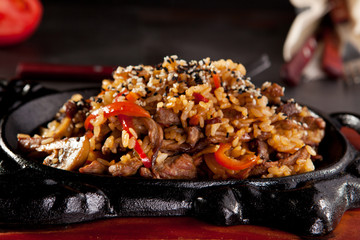 Canvas Print - Fried Rice with Beef