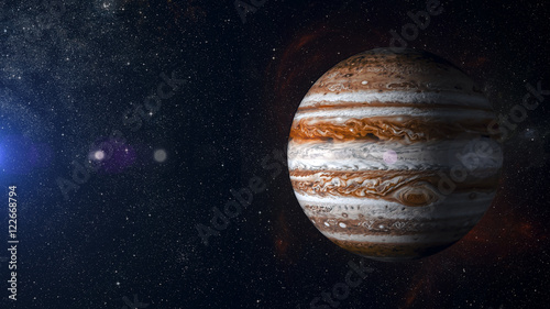 Cuadros en Lienzo Solar system planet Jupiter on nebula background 3d rendering