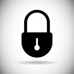 Poster - Closed Lock Security Access Web Icon Set Flat Vector Illustration