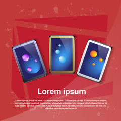 Poster - tablet computer colorful set flat vector illustration