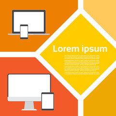  - Responsive Design Laptop Phone Tablet Desktop Device Screen Size Flat Vector Illustration