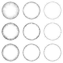 Poster - Sketch circle design element set