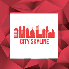 Sticker - city skyline emblem image vector illustration design 