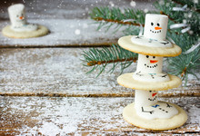 Cute Christmas Cookies Snowman For Winter Holidays