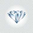 Diamond realistic vector illustration. Brilliant isolated