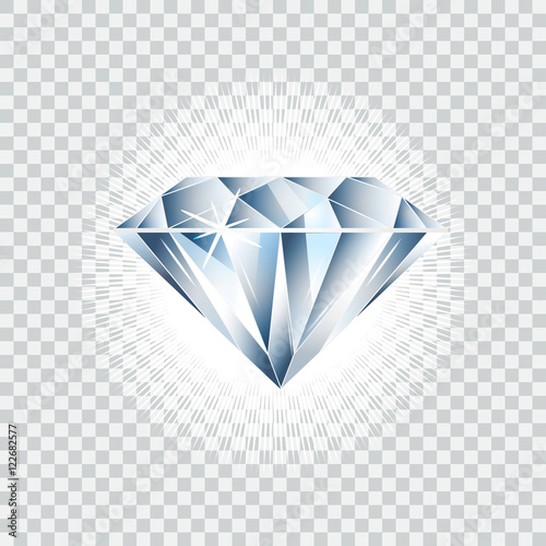 Fotomural Diamond realistic vector illustration. Brilliant isolated
