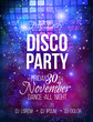 Disco party vector poster template