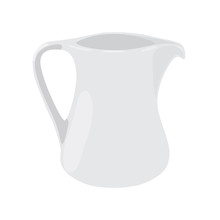 Milk Jar White Porcelain Vector Illustration