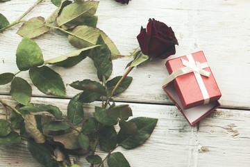 Poster - rose and  gift box