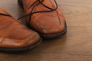 Shoes on a wooden floor