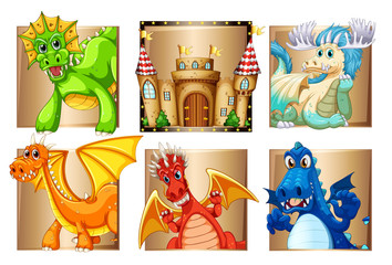 Wall Mural - Palace and many dragons