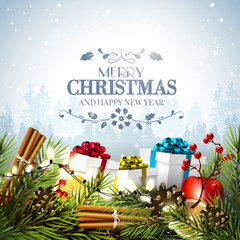 Wall Mural - christmas greeting card